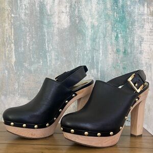 MICHAEL Michael Kors Adjustable Leather Studded Platform Slingback